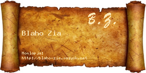 Blaho Zia névjegykártya